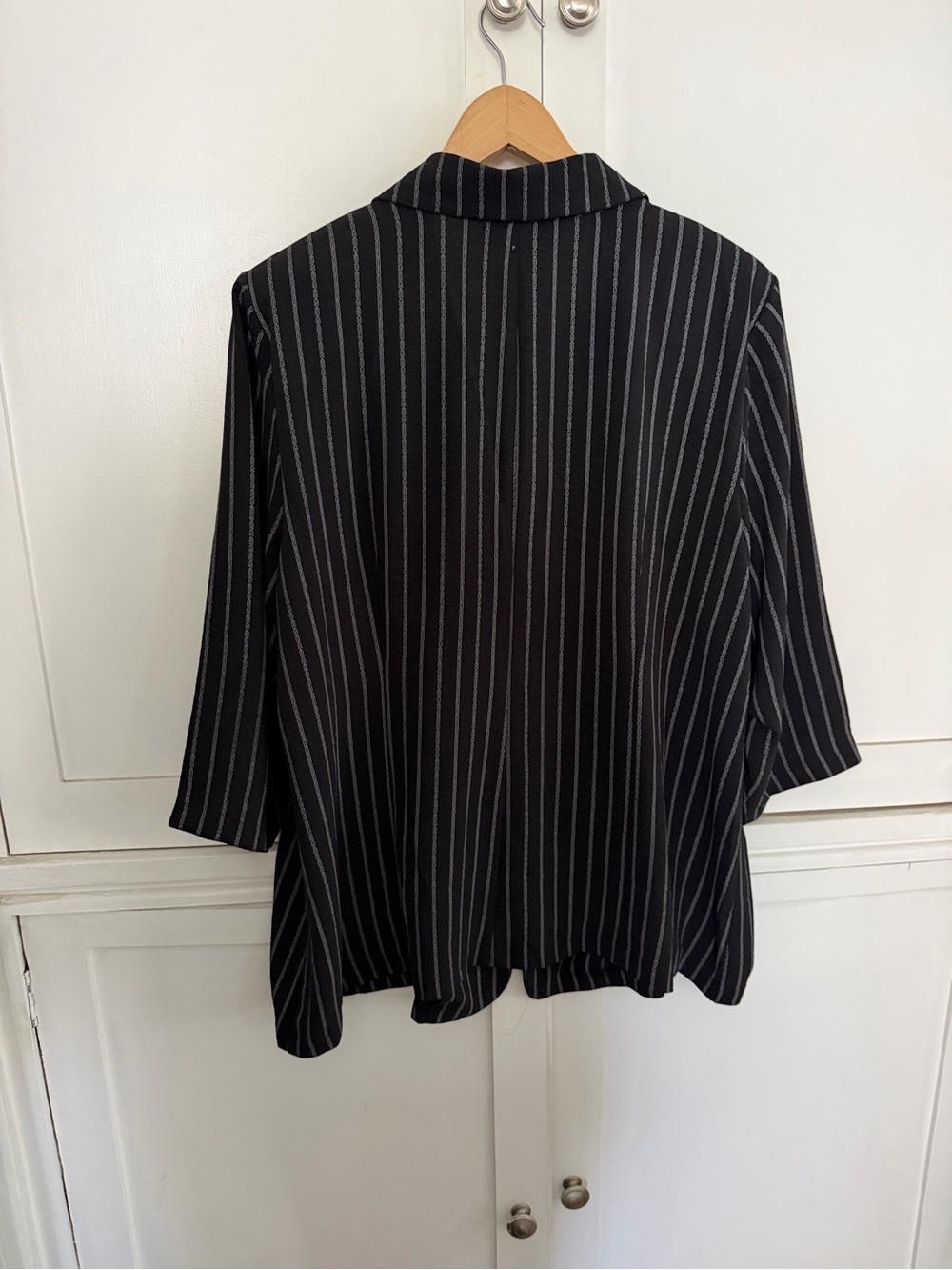 NYCC Black Pinstripe Single-Button Blazer - Picture 3 of 6